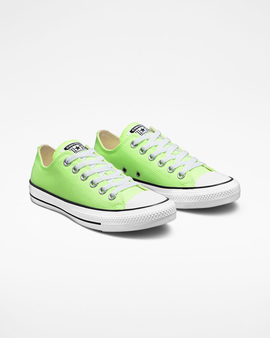 Dámské Boty Nízké Converse Chuck Taylor All Star Neon Zelene Bílé Černé | CZ OFUS42